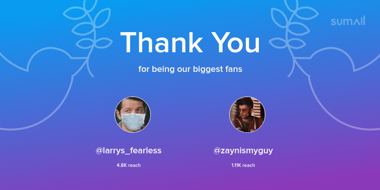 When_WE_Were18's tweet photo. Our biggest fans this week: larrys_fearless, zaynismyguy. Thank you! via https://t.co/4nJpWoWCXz https://t.co/VS3Rkj7U3J