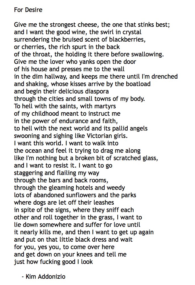 58 For Desire by Kim Addonizio, read by  @Susan_Wokoma #PandemicPoems  https://soundcloud.com/user-115260978/58-for-desire-by-kim-addonizio-read-by-susan-wokoma