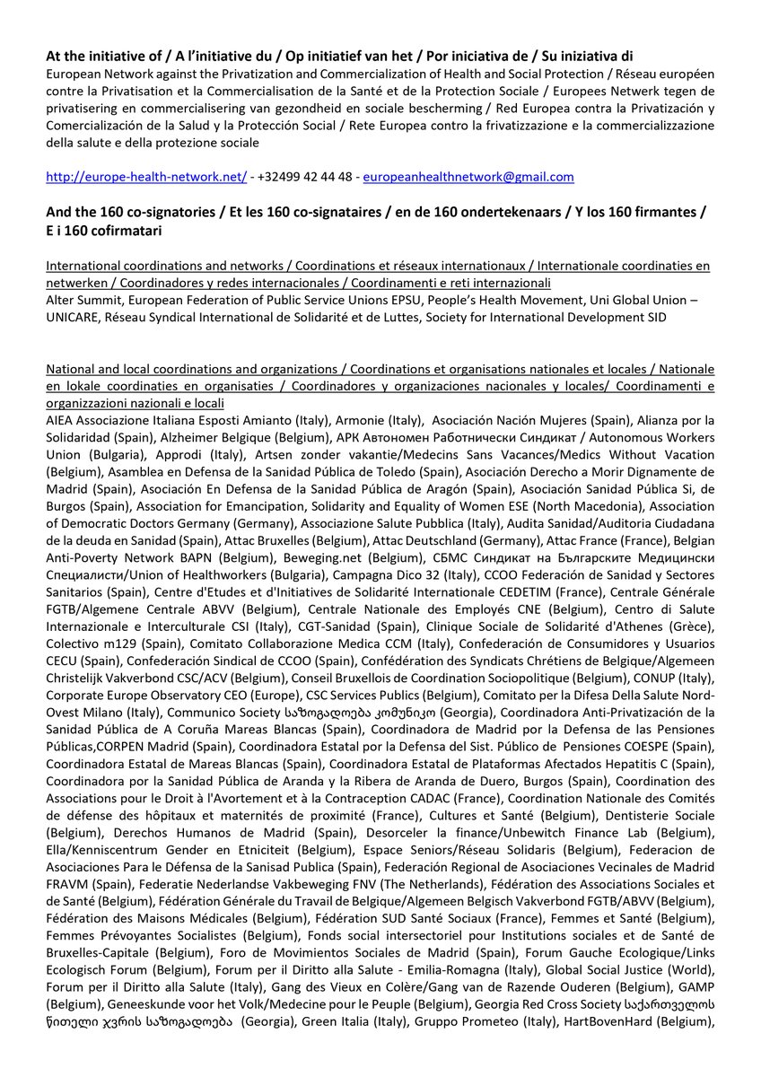 EUHealthNetwork's tweet photo. Press release for our action white sheet on 7 April with 160 supporting organizations throughout Europe https://t.co/5tEUTHijRI
