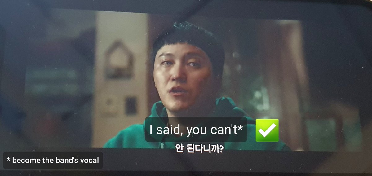 2. Episode. 1  #HospitalPlaylist When SH & SH were talking about doing it (band), Song Hwa was sulking, saying he just need Ik Jun for it (ie vocal). Netflix wrongly subbed it as "He said no" & "He won't"  Actually, SH was talking about SH who can't become the vocal.