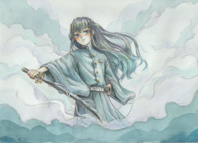 コンノノンコさんがTwitterに投稿した時透無一郎(鬼滅の刃)のイラスト。