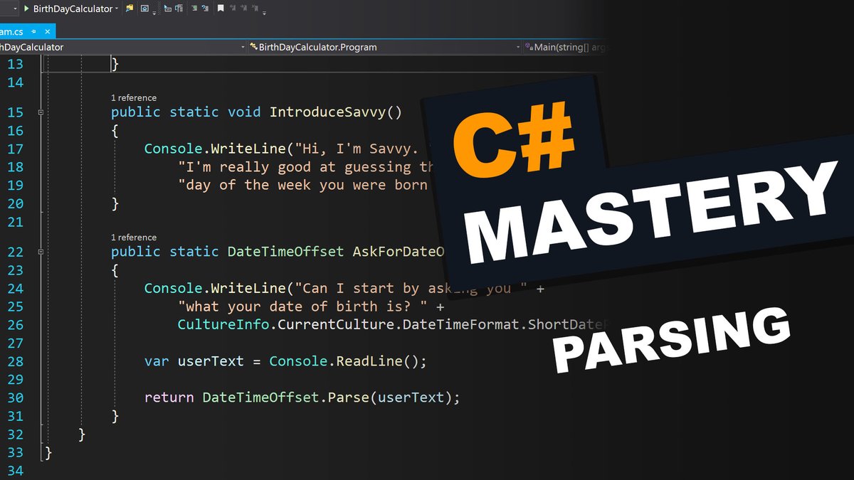 AngelSixUK's tweet photo. Learn about Parsing in C# tonight 5pm UK time #dotnet #dotnetcore #learn #tutorial #softwaredeveloper #softwareengineer #maker #diy https://t.co/yTTjiyAUVJ https://t.co/uqAarzptmP