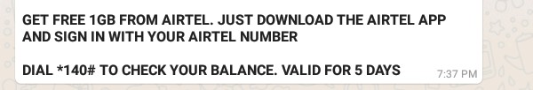 Significantseyi's tweet photo. Buying data these days isn't all easy. Aside the financial cost, they burn so fast. What have man got to do? We request the @NGRPresident to intervene and give #DataRelief #CutDataPrice Meanwhile, below is a simple hack to get free 1GB Data from @AirtelNigeria. It's tested. https://t.co/d6UysFkBtU