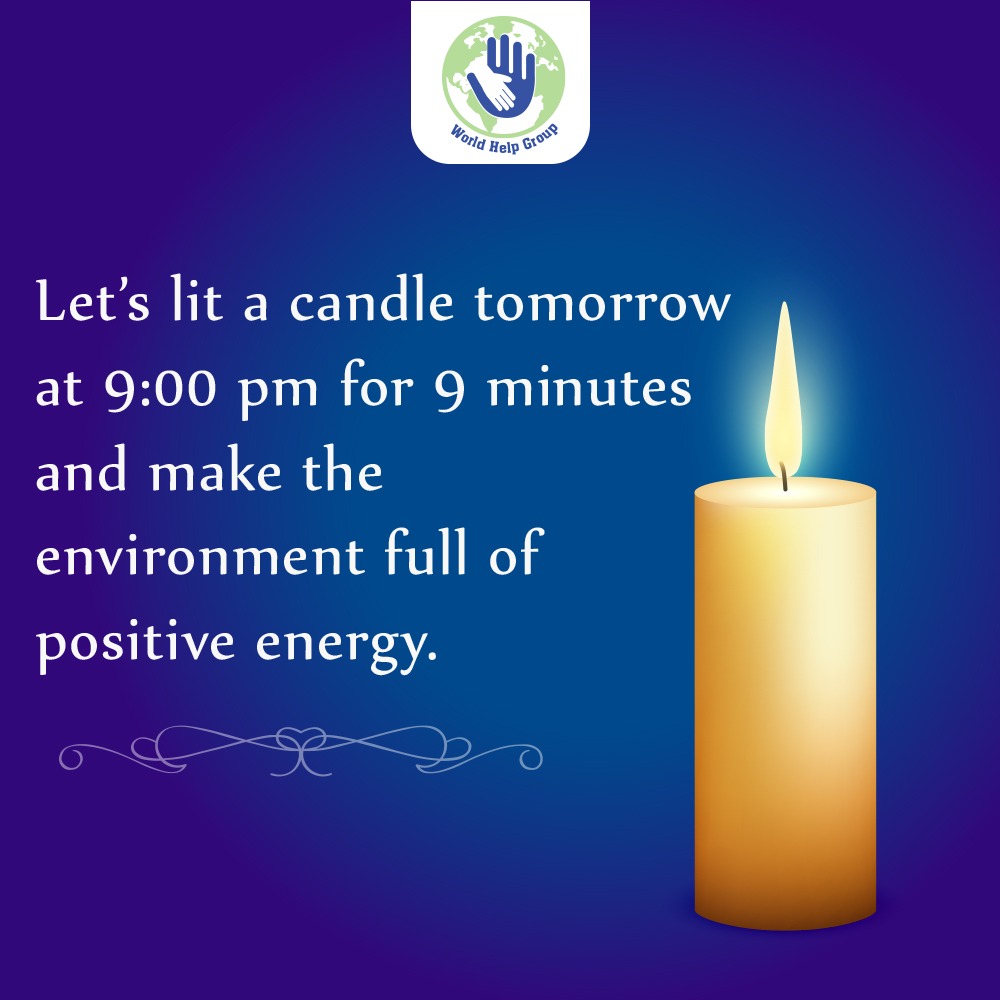 forworldhelp's tweet photo. Let's lit a candle tomorrow at 9 pm for 9 minutes
#LightForIndia #LightsOff #LightsOverLockdown #lights #9bje9minutes #5April9PM9Minutes #5April #inidafightscorona #FightAgainstCOVID19 #worldhelpgroup https://t.co/lFHzIPPPgc