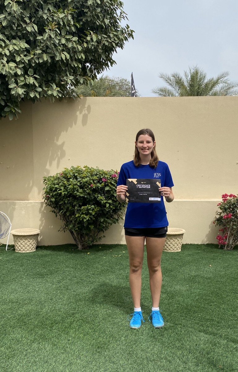 JESSSixthForm's tweet photo. We’re very proud of our first BTEC Sport student receiving her Otimum Nutrition for Health certificate. Well done! #BTEC @JESSDubaiSport @PearsonEdexcel @Team_Optimum https://t.co/61rsEmm6pS