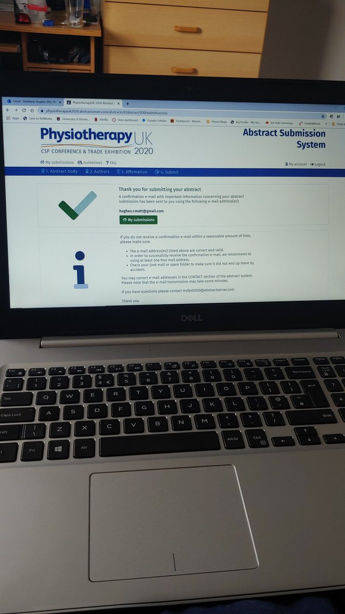 Very happy to have finally submitted my dissertation abstract for PhysioUK 2020🎉 <a href="/thecspstudents/">CSP Students</a> <a href="/CSPStudentCoord/">CSP Student Coordinator</a> <a href="/UoB_PhysioSoc/">University of Birmingham PhysioSoc</a>