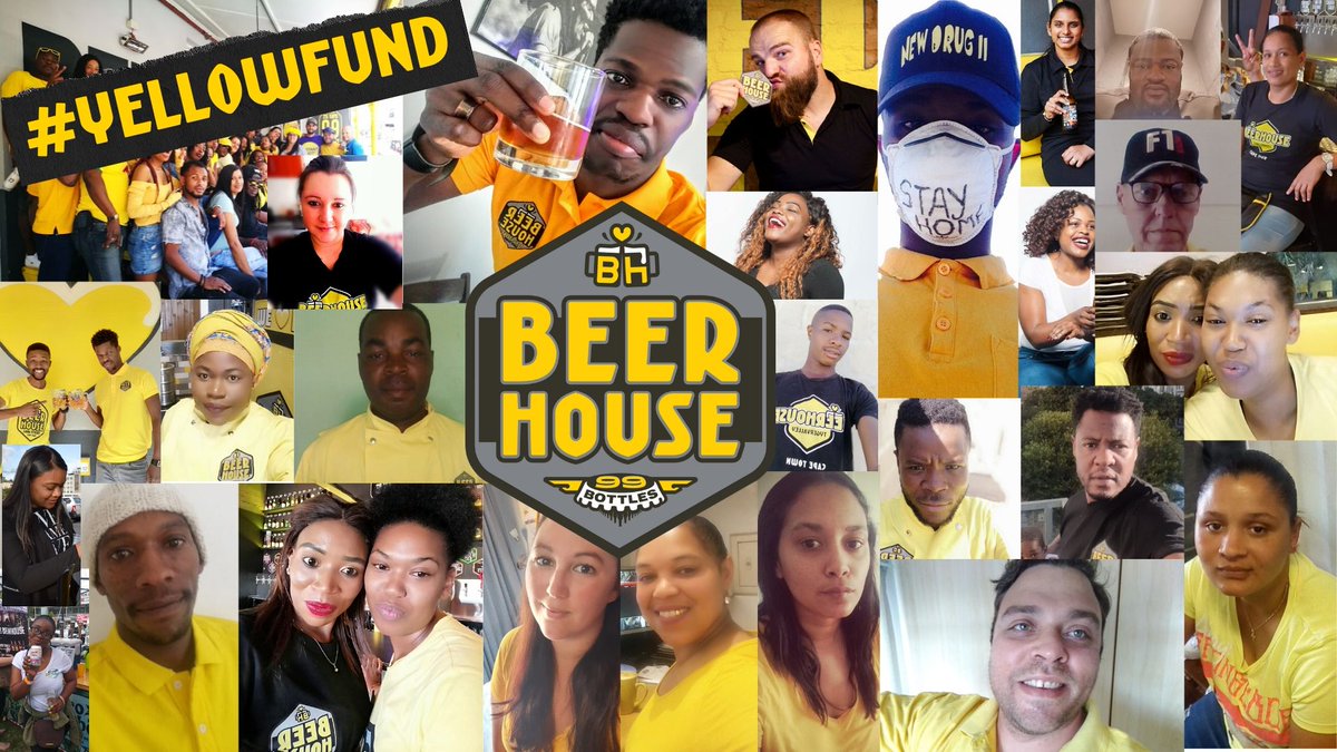 beerhouse_TV's tweet photo. You can support us by donating towards our #YellowFund 
https://t.co/e15tmuOD0P

Since the coronavirus has broken in SA we have had to temporarily lay off over 80 staff.

We are calling on all of our supporters far and wide to donate money so we can support our team. https://t.co/Xk0QgIc0se