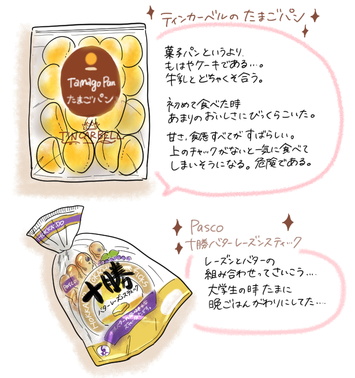 2年前にもですね、ティンカーベルのパンをおいしいと描いていました ただものじゃないおいしさです(ぜひ牛乳とともにどうぞ…) 