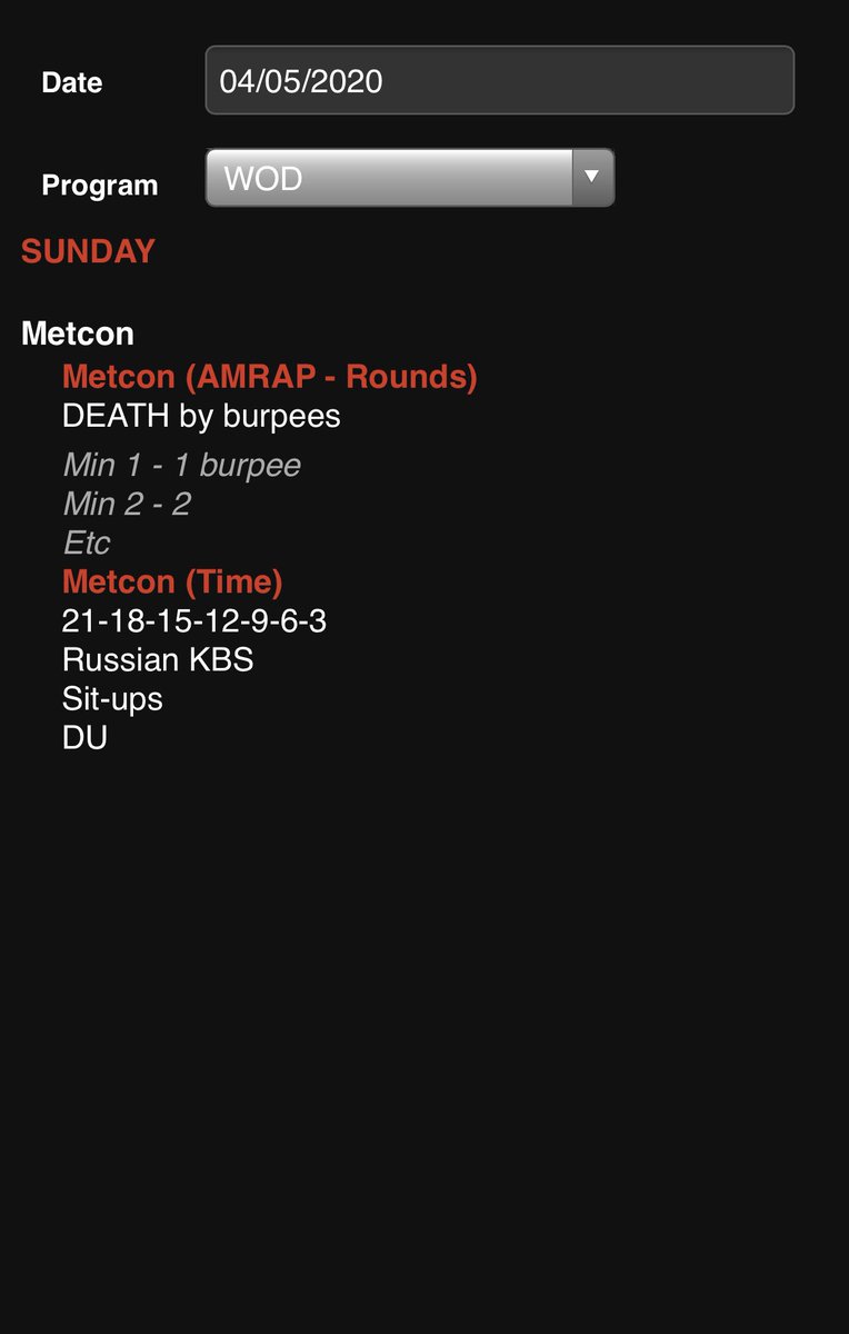 CrossFit_NQ's tweet photo. Today’s Home #WOD:
Double Metcon Sunday - Death 💀 by burpees + Russian kettlebell swings/sit-ups/double unders. 💪🏻
#CFNQ #CrossFit
____________________
https://t.co/vT8S2TFJcs https://t.co/duUBJ5kIrd