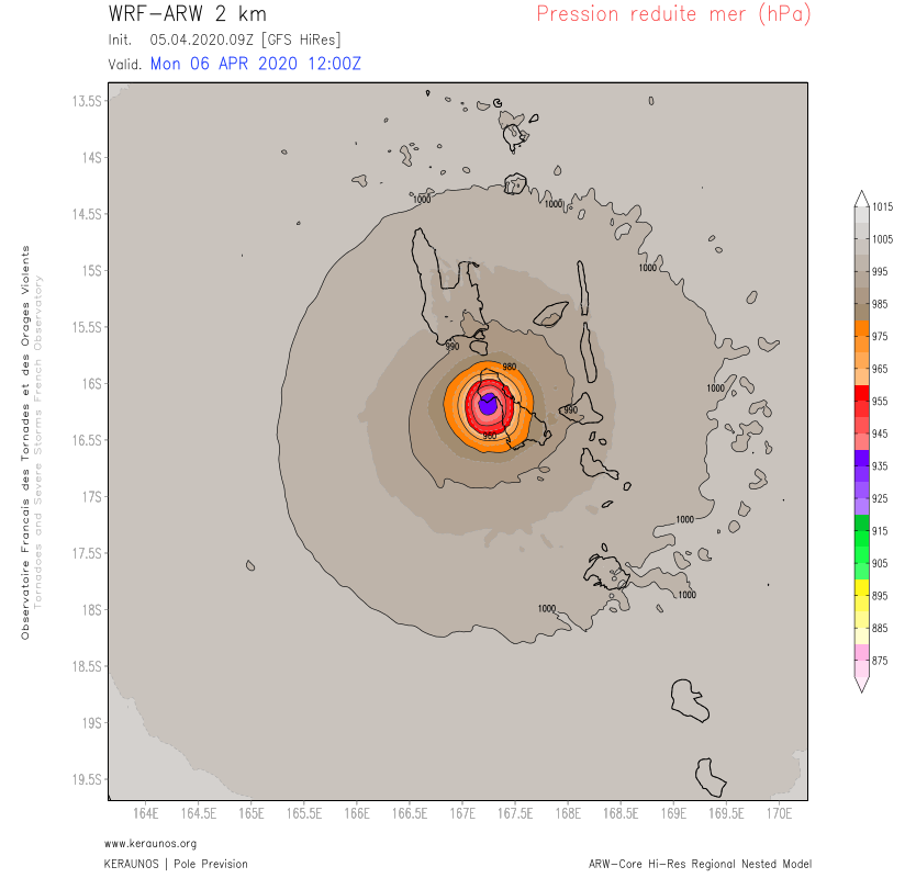 KeraunosObs's tweet photo. L'île de #Malakula et ses 25 000 habitants au #Vanuatu pourrait être directement impactée par le cyclone #Harold en journée de lundi avec des rafales de vents potentiellement proches de 200 km/h selon ARW en résolution 2 km. https://t.co/uCqau1uaa9