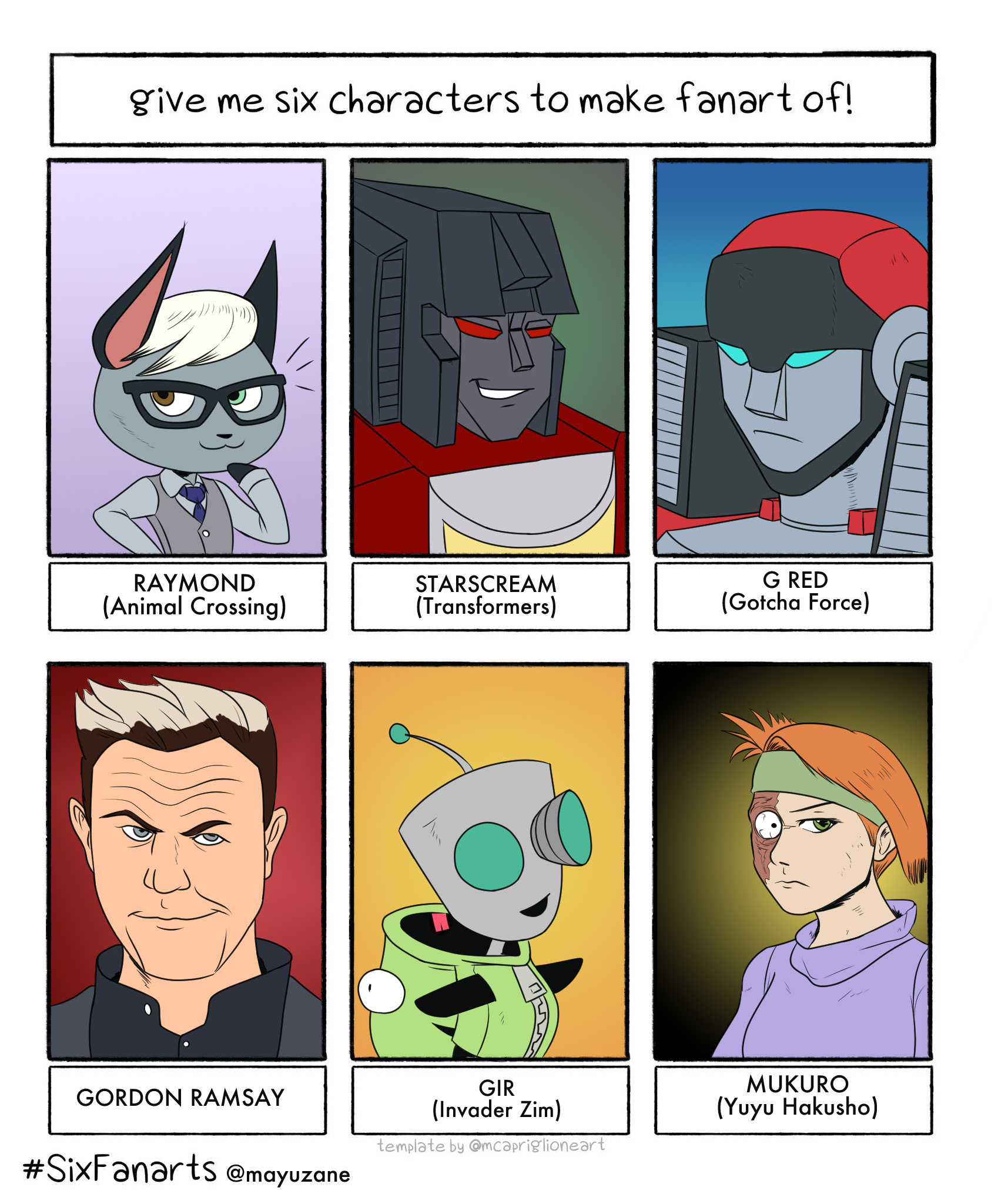 Mahyuddin Zin I Make Comics And Paintings 1 Raymond From Animal Crossing For Anveiru 2 Starscream From Transformers For Wonderwaffle93 3 G Red From Gotcha Force For
