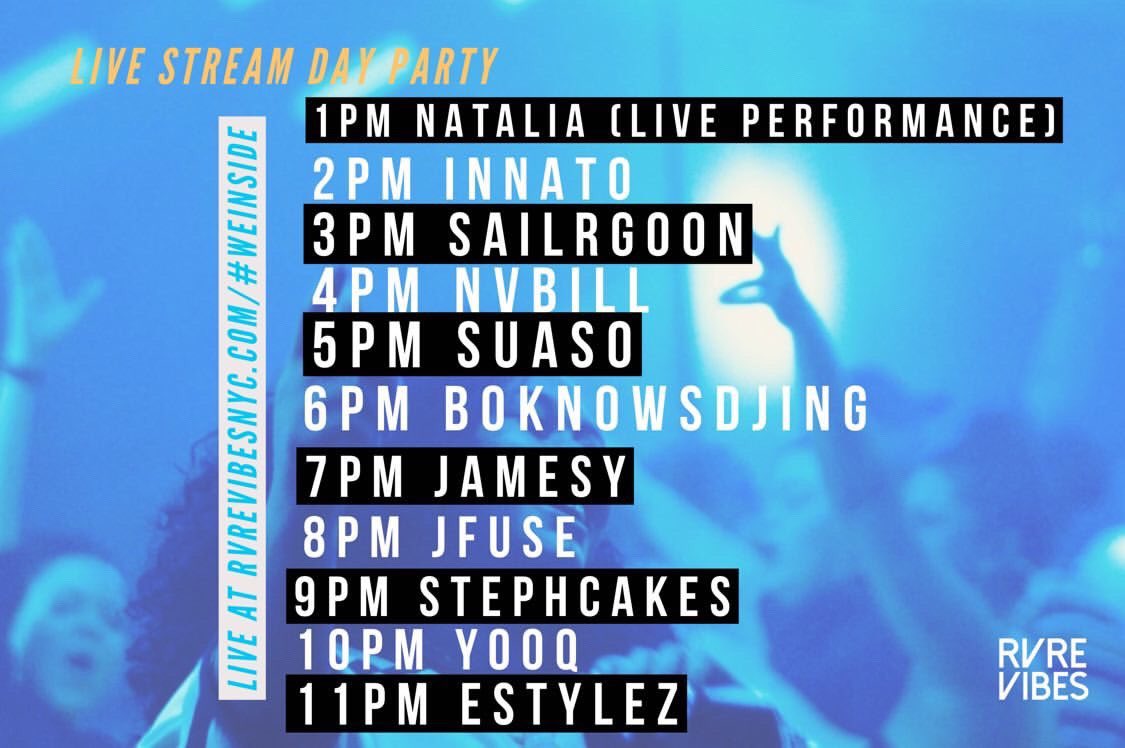 ItsYooQ's tweet photo. #WeInside GOES DOWN TODAY!!
@RVREVIBES out here having a gang of Djs and artists coming together for a good cause and keeping everyone active on a Sunday!!

Tune in https://t.co/YUdHfnXH2l 
I’m rocking at 10pm tonight! But the party starts at 1pm!! We here! https://t.co/b9a7Yodwl6