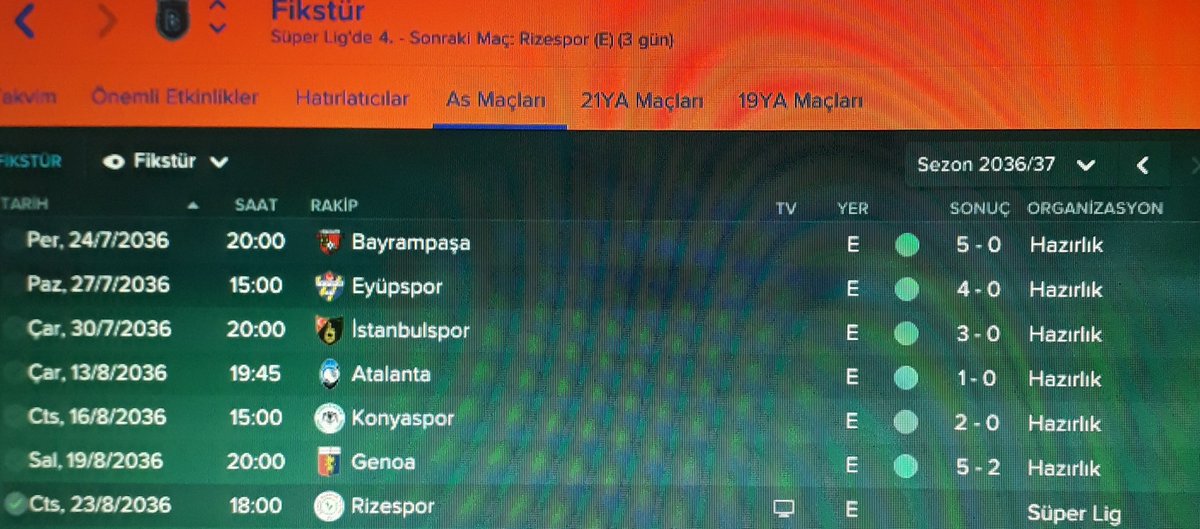 Çok iyi bir hazırlık dönemi geçirdik ve lige hazırız. 😎✌️ Hedef Şampiyonluk..!
<a href="/fmbagimlisi/">fmbagimlisi</a> <a href="/FmHoca/">Fm Hoca</a> <a href="/fmgazetesi/">FM Gazetesi 🗞</a> <a href="/fmkariyeri/">fmkariyeri</a> <a href="/FMDoktoru/">FM Doktoru</a> <a href="/FMUstasi/">FM Ustası</a> <a href="/FMHikayeleri/">FMHikayeleri</a> #fm17 #FootballManager2017 #FootballManager #Bozbaykuslar