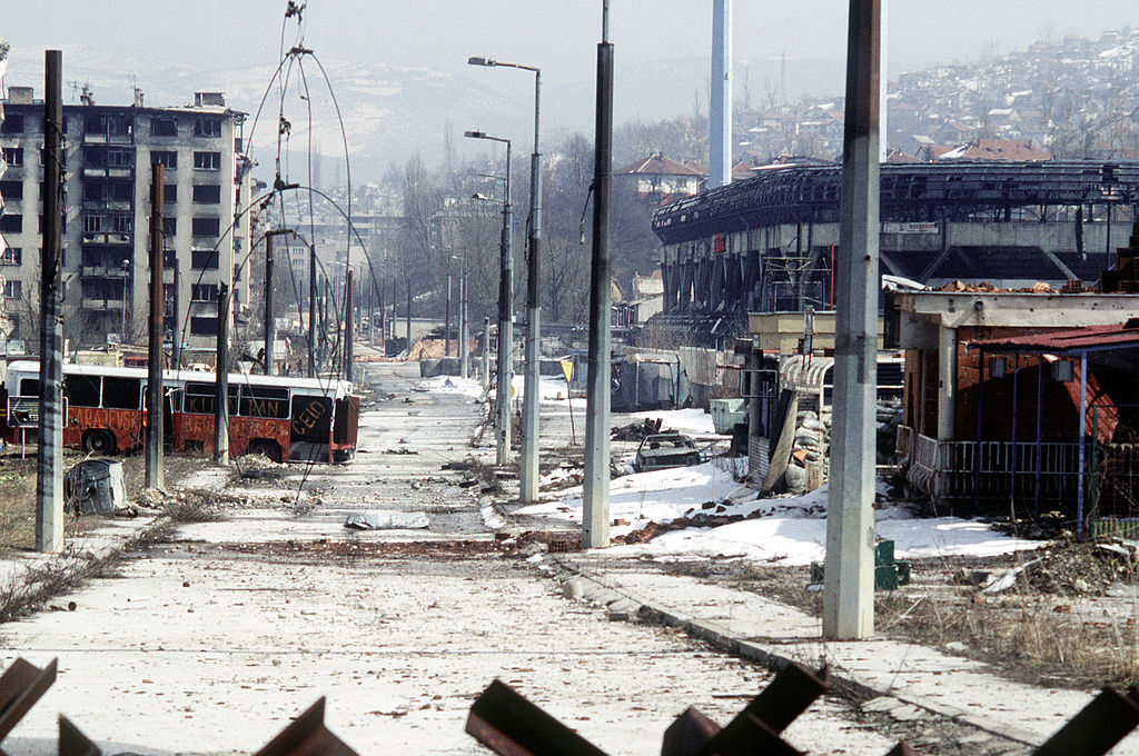 An average of approximately 329 shell impacts per day during the course of the siege, with a maximum of 3,777 on 22 July 1993. By September 1993 it was estimated that virtually all the buildings in Sarajevo had suffered some degree of damage, and 35,000 were completely destroyed.