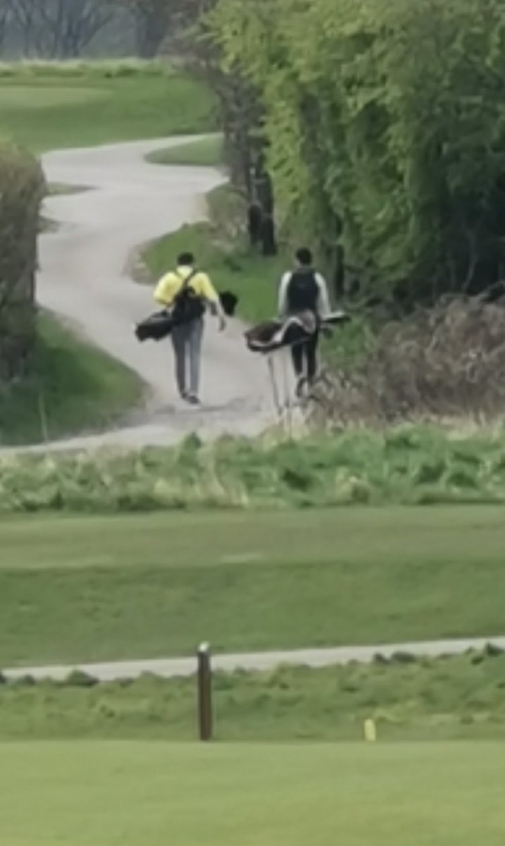 2 of the 4 dickheads spotted playing round the course already today. “We know we shouldn’t be here but we wanted to try”. Absolute scum