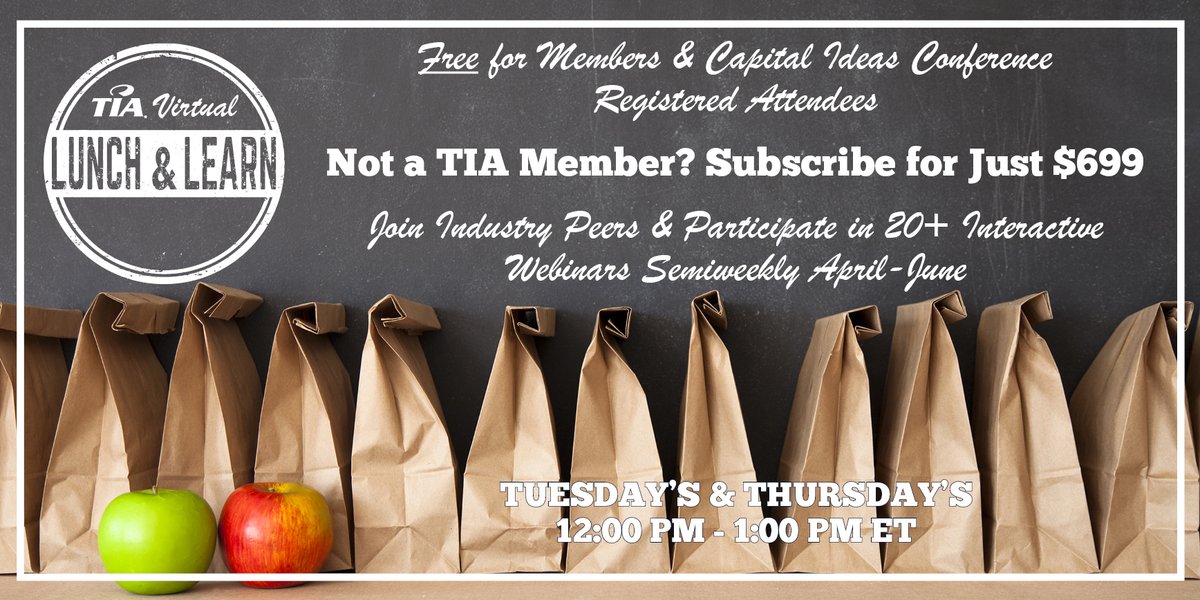 tianetdotorg's tweet photo. Join @3PLAssociation every Tuesday & Thursday for our new virtual #LunchAndLearn series: https://t.co/RT6PhcLt1r
FREE for #TIAMembers and #TIA2020CON Registrants https://t.co/irV7kSqps5