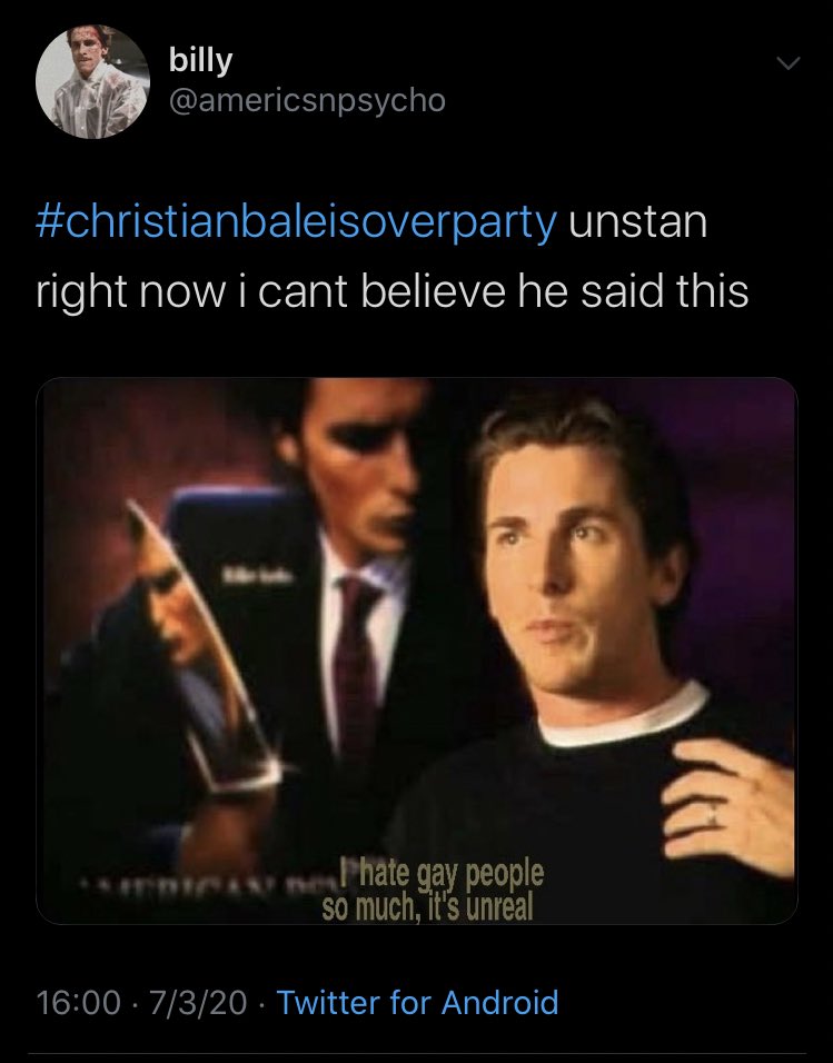 #christianbaleisoverparty