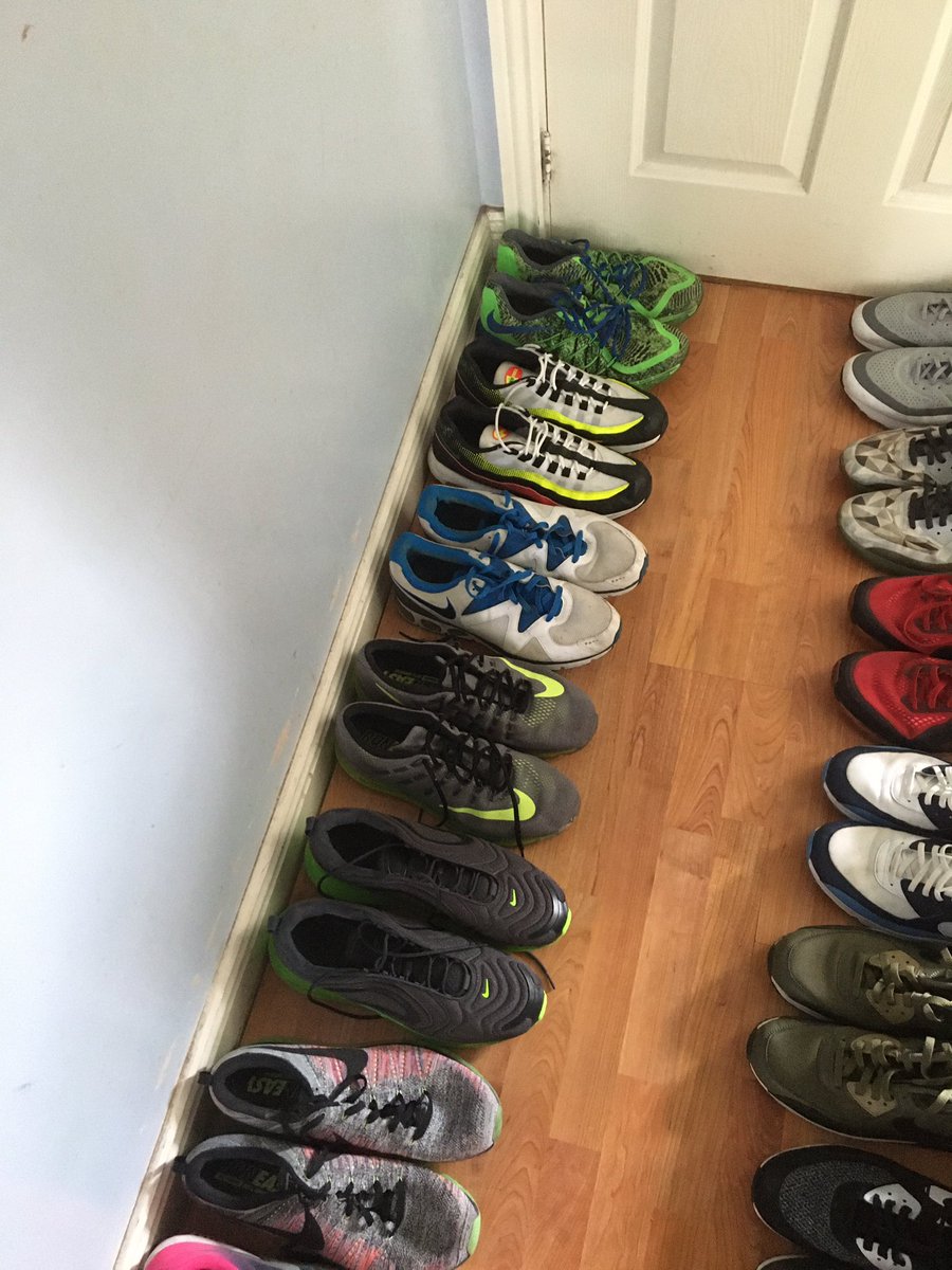 grahamhacking's tweet photo. @Nike @nikestore as you requested, 40 pairs of air max in various models... #airmaxcollection https://t.co/RzFy3RyxVv