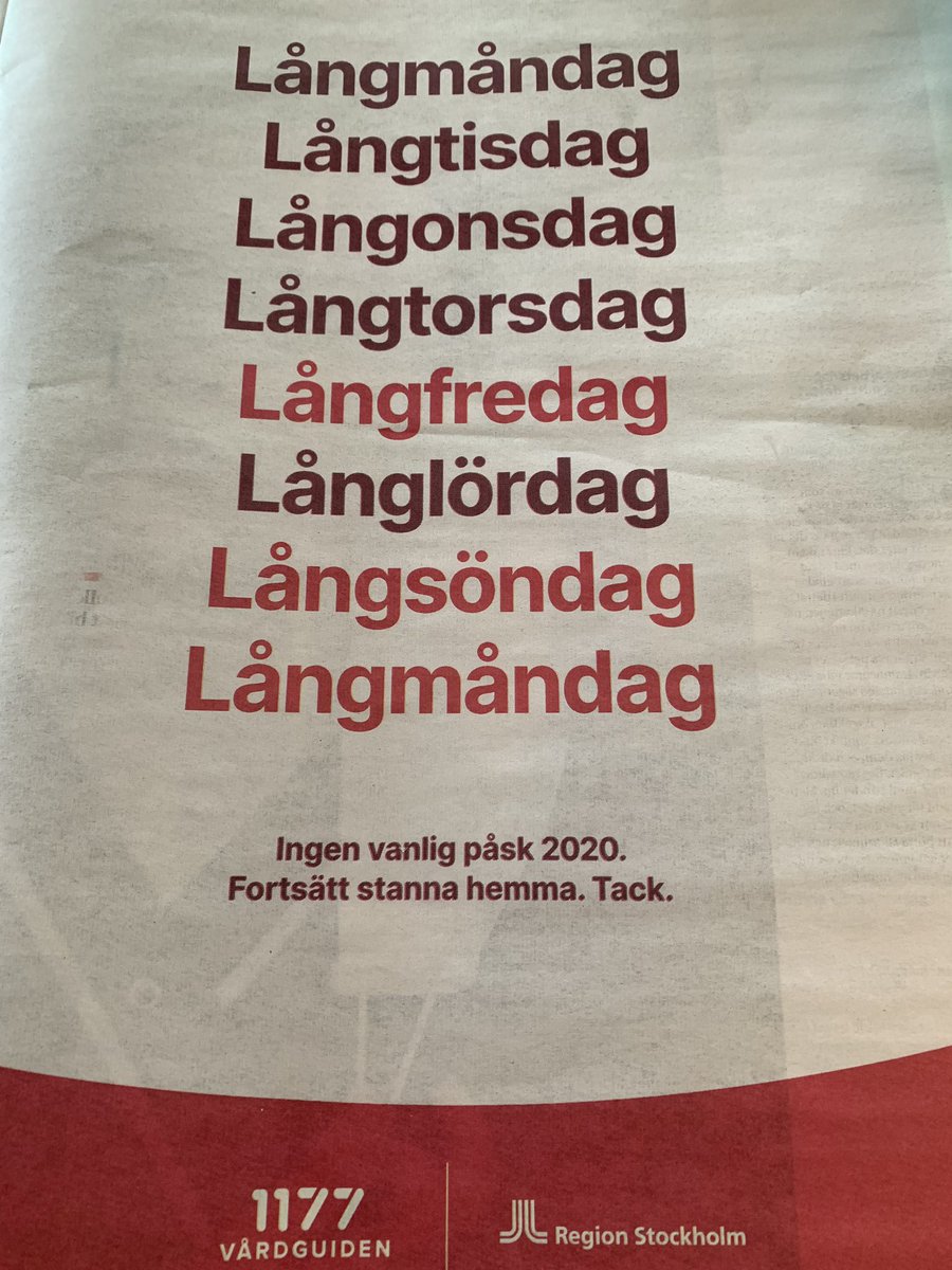 Tydlig och bra annons gällande årets påsk av <a href="/1177vardguiden/">1177 Vårdguiden</a> och <a href="/regionstockholm/">Region Stockholm</a>