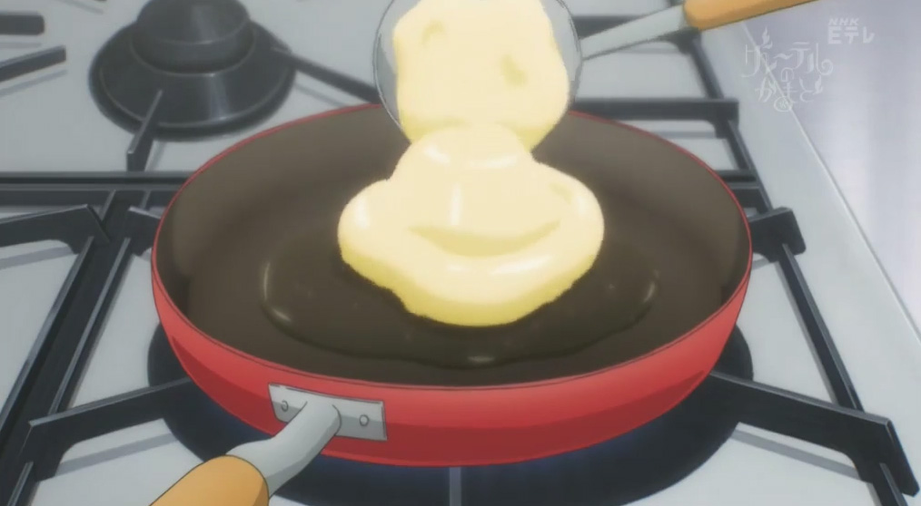Sakura explains that in her family, when they want to express to someone that they support them & to do their best, they make pancakes for them!In the Kinomoto household, pancakes are for special occasions for a special someone & Sakura was making those pancakes for Syaoran 