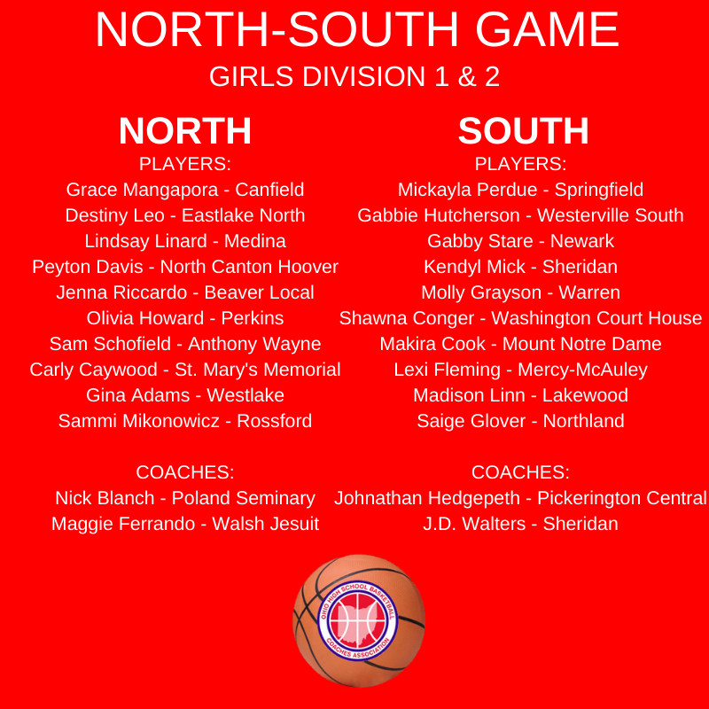 ohioBKcoaches's tweet photo. Congrats to those girls that were selected to play in the OHSBCA North-South Game. https://t.co/PGrOd1oceD