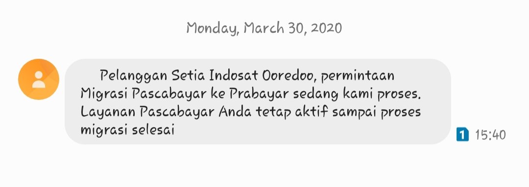 khusnaafi's tweet photo. @IndosatCare saya mau tanya, tanggal 30 maret 2020 lalu saya udah ngurus migrasi kartu indosat saya dari pascabayar ke prabayar, kenapa sampai saat ini belum selesai diprosesnya ya??. Kira kira untuk proses seperti itu butuh waktu berapa lama? Mohon dibantu 🙏🙏 https://t.co/8xlPUMVDyt