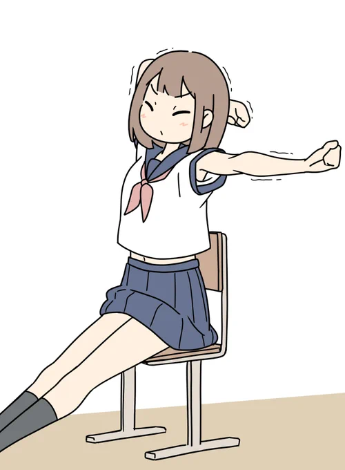 伸びをする女の子 