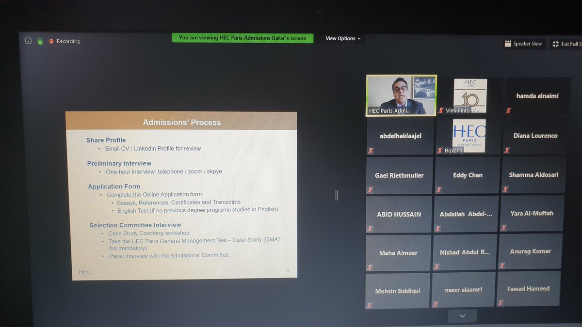 VimiPinto's tweet photo. @aammar today delivering our first online information session webinar on our #Specializedmaster &amp; international #EMBA ranked #1 by Financial Times in 2019. Quest for #LearningNeverStops https://t.co/gNwKcksBPa