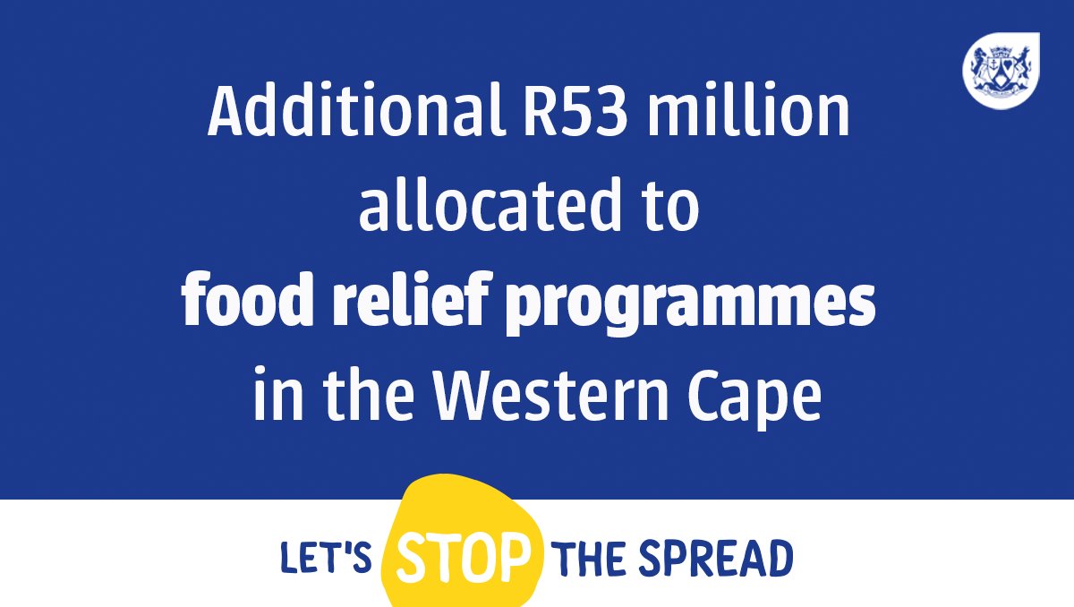 Additional R53 million allocated to food relief programmes in the Western Cape. westerncape.gov.za/department-of-… #StopTheSpread #Day10ofLockdown