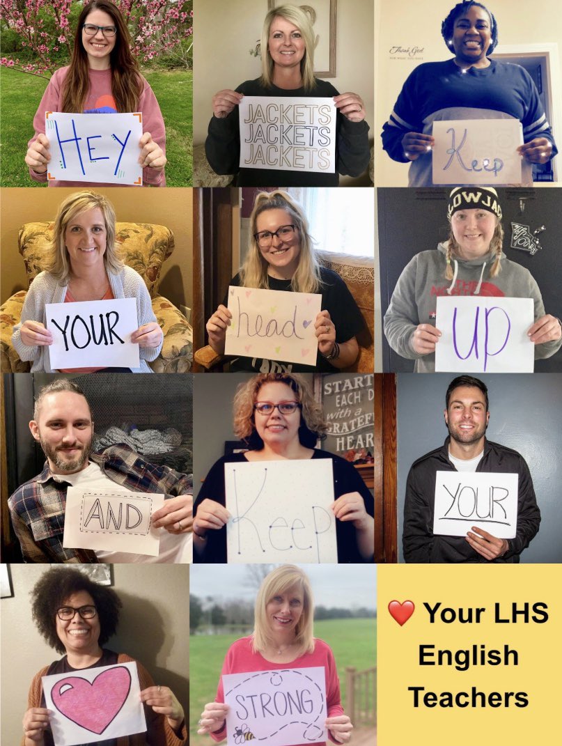 HEY JACKETS, your English teachers love and miss you!!! 🖤💛🐝 <a href="/KevinGLowery/">Dr. Kevin G. Lowery</a> <a href="/aimeehays/">Aimee Hays</a> <a href="/StefRiggs/">Stefanie Riggs</a> @AshleyFelton5 <a href="/egroce75/">Emily</a> @mae_callee @meganwinterrowd @THEMATTSTARNES <a href="/jillambrose4/">Jill Ambrose</a> <a href="/smj274/">Stephanie M. Hasty</a> <a href="/KevinGLowery/">Dr. Kevin G. Lowery</a> <a href="/LebanonR3/">Lebanon Schools</a> <a href="/PBIS_Aplus/">Dr. Bob Matthews</a>
