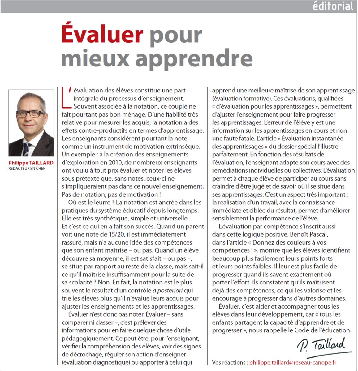 PhTAILLARD's tweet photo. #ContinuitePedagogique @Academie_Paris 

Plus que jamais, en période de confinement, évaluer n'est pas noter.

in revue Technologie n° 202 avril 2016 @reseau_canope https://t.co/pquFzYARYO