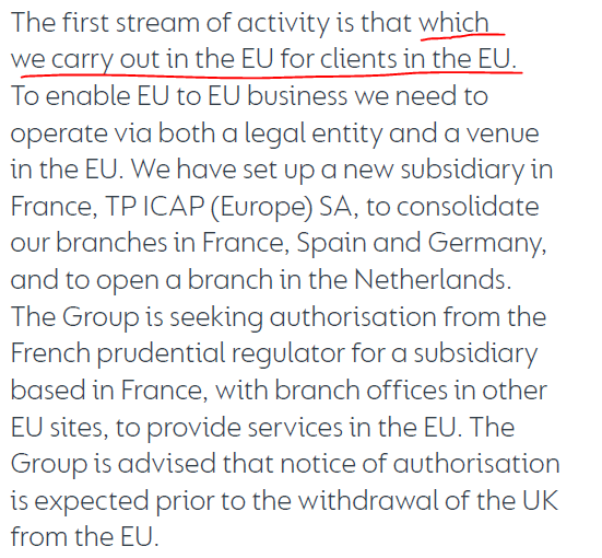 5/ Our thesis is confirmed. London's role of intermediating for EU mortgage banks in € Swaps is not affected. The main part of the 10% is business which TP ICAP already carried out in the EU