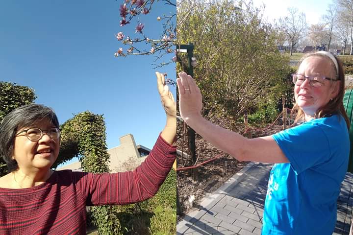 supercoolalmere's tweet photo. Omdat we al een poos niet samen kunnen zijn om te sporten maken we deze high five foto's. Zo zijn we toch een beetje bij elkaar. #zorgvoorelkaar #blijmetjevrijwilliger #playunified https://t.co/6Kn5U4iO7Z