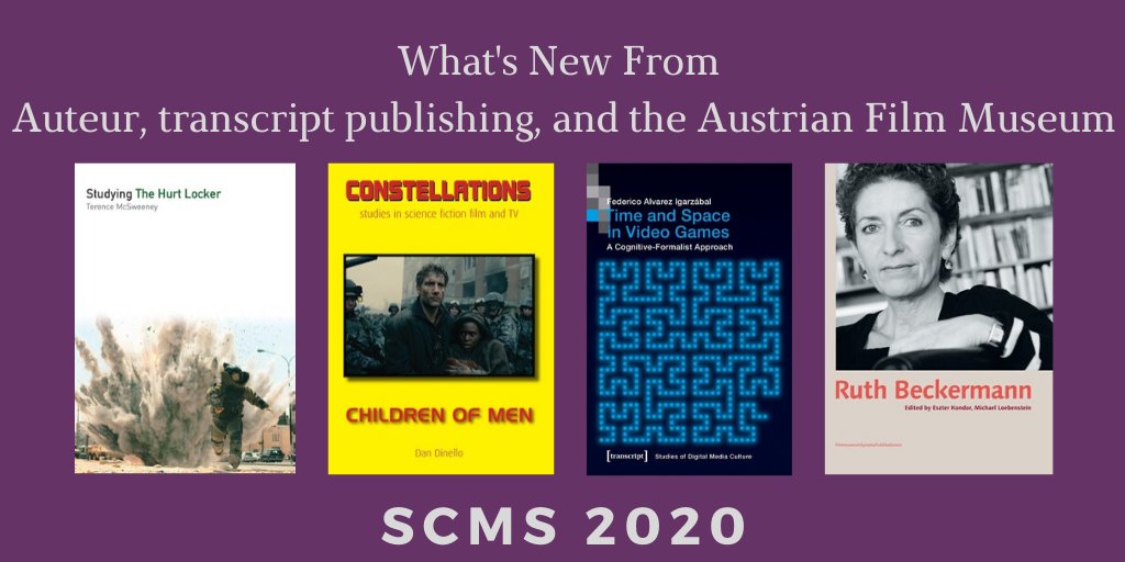 ColumbiaUP's tweet photo. No visit to our table at #scms2020 would be complete without a look through the exciting new titles we’ve brought from @AuteurPub, @transcriptweb, and @filmmuseumwien https://t.co/PXYueI9Dac #FilmStudies #Cinema https://t.co/fQBd97KRAn