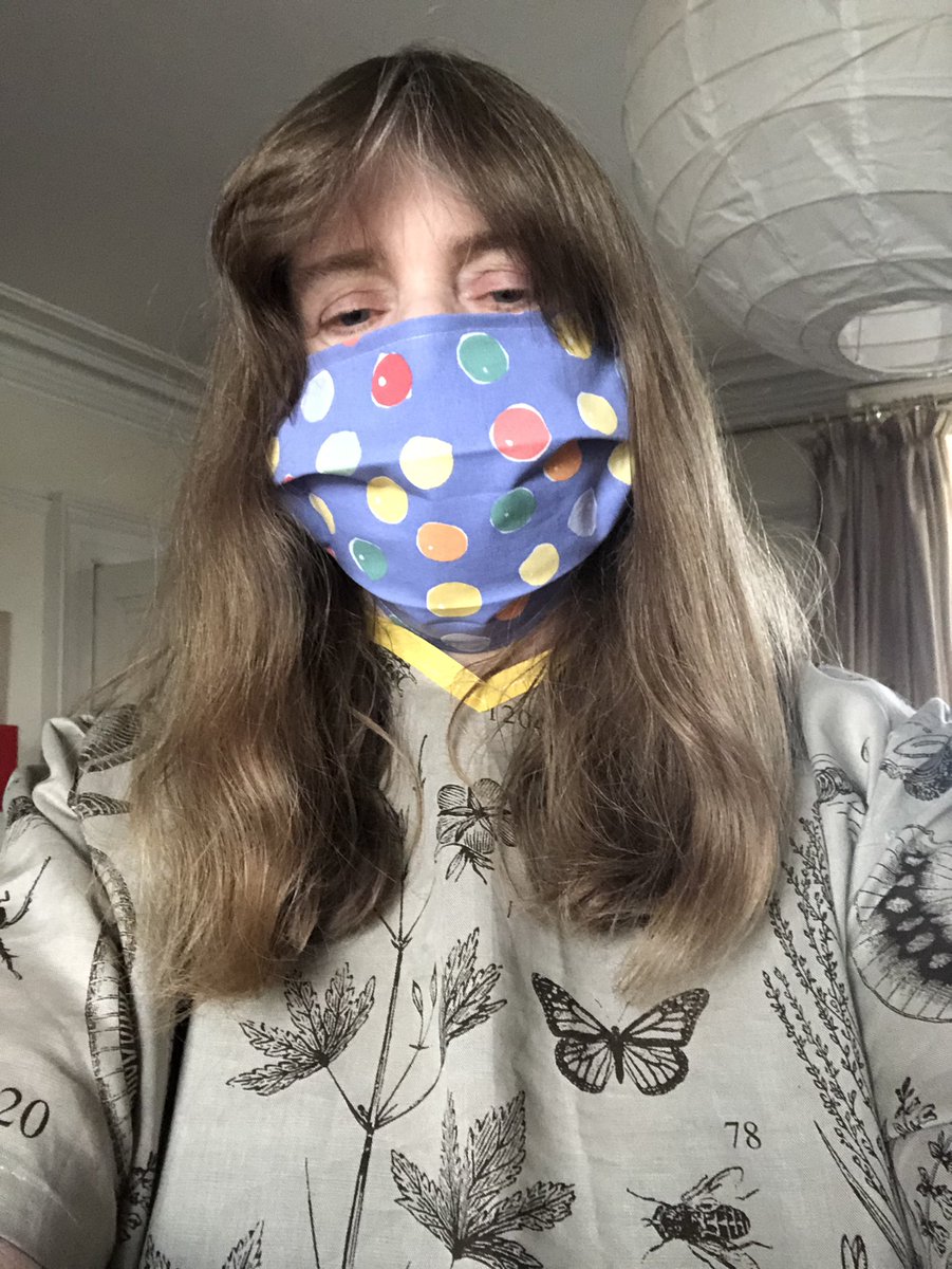 docsuzy's tweet photo. #Scrubs #scrubchic First attempt at sewing scrubs. Docsuzy modelling curtains. https://t.co/IeDuTedOrN