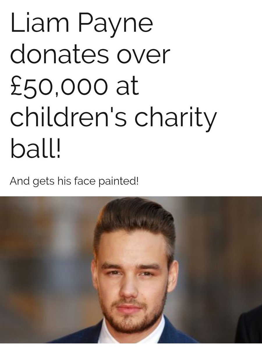 liam payne is always giving to charity and supporting different charities and causes in lots of different ways.