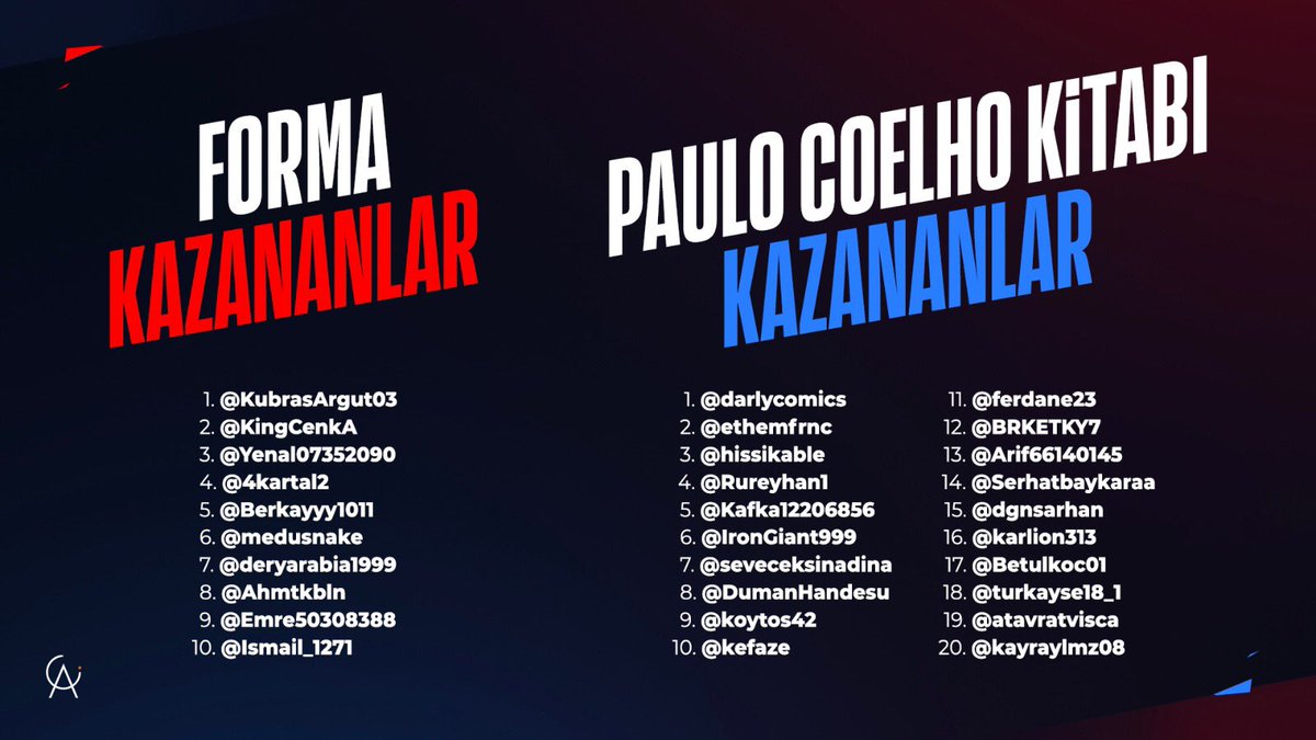 #EvdeKal etiketiyle fotoğraflarını paylaşanlar arasından imzalı <a href="/BkBasketbol/">Bahçeşehir Koleji Spor Kulübü</a> forması ve  
<a href="/paulocoelho/">Paulo coelho</a> kitabı kazanan kişileri tebrik ederim. Adres ve iletişim bilgilerinizi info@exclusivefuture.com'a mail olarak gönderebilirsiniz. Herkese sağlıklı günler dilerim.