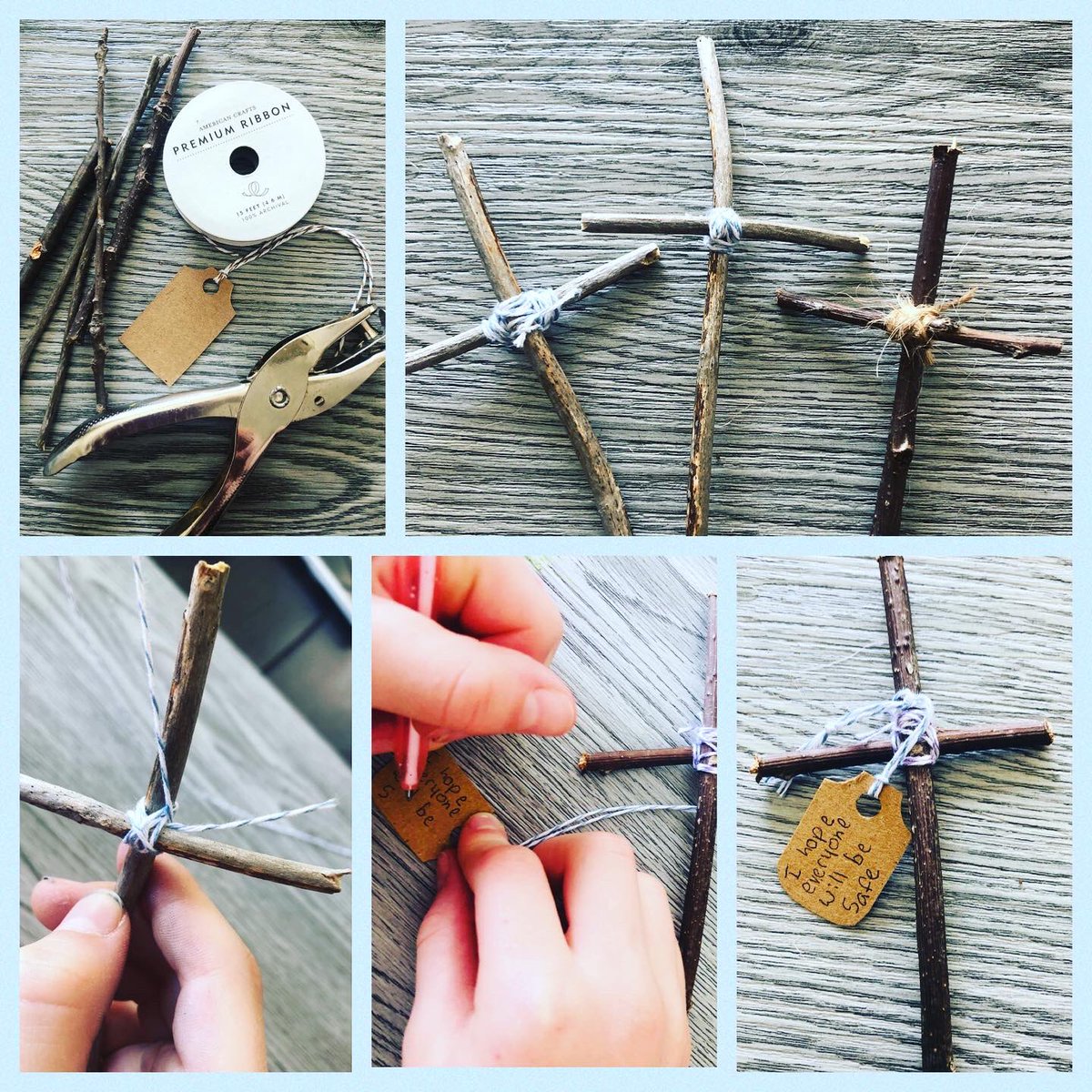 FDK_Lightning's tweet photo. Hi families! If you are looking for an easy Easter activity to do with your kids this week - here is one idea. Collect a few twigs and make a small cross using string. Attach an ‘Easter Wish’ on a small tag 🏷 #holyweek #easterwishes  #learnfromhome #easteractivitiesforkids https://t.co/TwQMq0DpF1