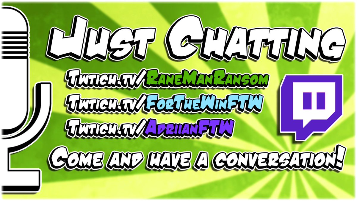 RaneManRansom's tweet photo. STREAMING NOW! - Come and get involved in some conversation about every/anything (PG) ft @ftw_tcg and @AdriianFtw | https://t.co/mb5dUONsHd
.
.
.
.
.
#JustChatting #SupportSmallStreamer #twitch #TwitchAffilate #Livestream https://t.co/geEKAWYs6e