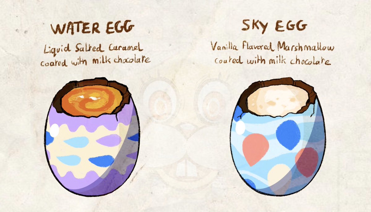 Here’s the different flavours of the #AnimalCrossingNewHorizons eggs... what’s your fav 🤤
🍫🥚