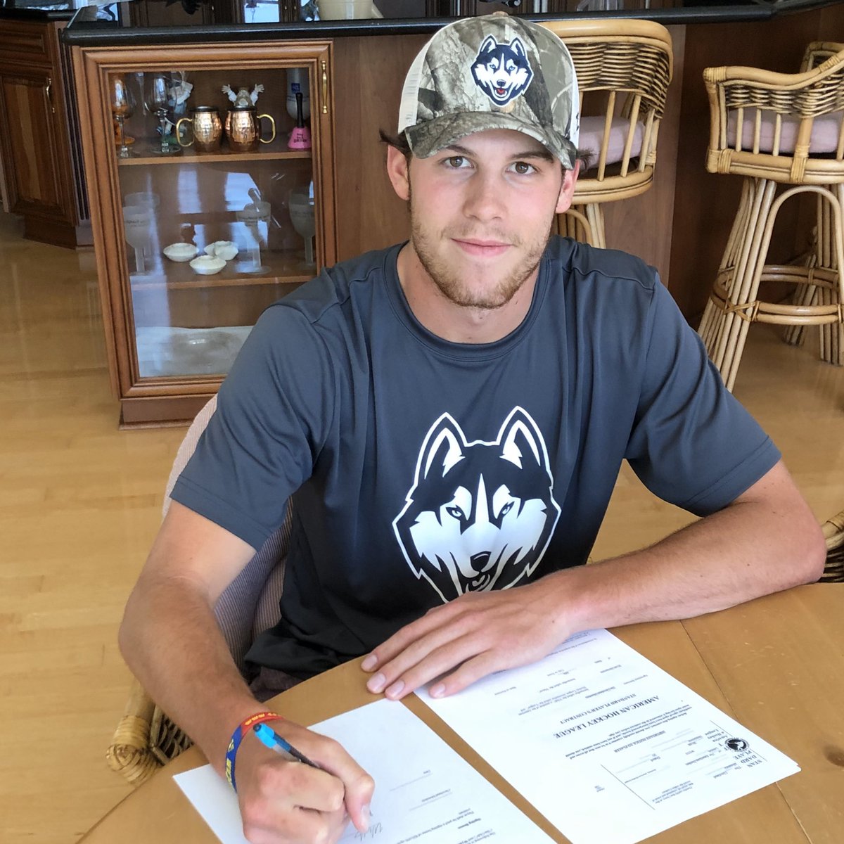 WBLHS_Hockey's tweet photo. Congratulations to WBLAHS Alumni ‘16 &amp; former C Wyatt Newpower (@Wnewps20) for signing a professional contract to play for the Columbus Bluejacket’s AHL team, the Cleveland Monsters! Wyatt was C for @UConnMHOC, a Hockey East All Star 2nd team &amp; Best Defensive D Man of the year! https://t.co/16g3TFslH0