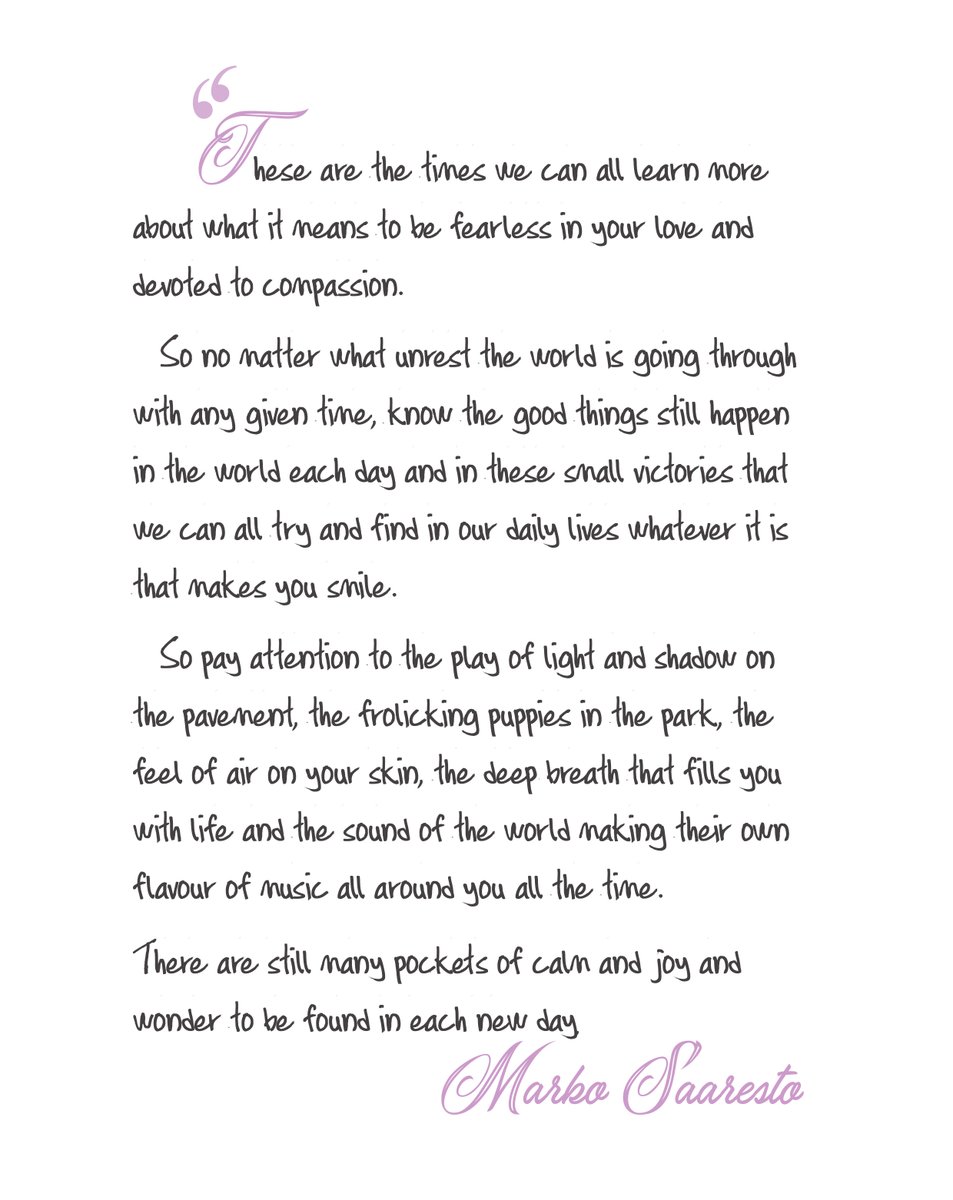 tania_lippolis's tweet photo. #moodoftheday #quoteoftheday #MarkoSaaresto #poetsofthefall #cradledinlove #fearlessinyourlove #devotedtocompassion https://t.co/Dsu2RnHk8P