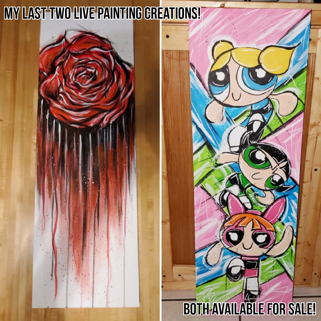 JBauerart's tweet photo. I have been enjoying these Saturday afternoon #livepaintingsessions ! How about you guys? Purchase my work at https://t.co/HxJZuxqb7N .

#JBauerart #art #artwork #artist #painting #amsterdampaint #acrylicpaint #LivePainting #livepaintingsession #rose #powerpuffgirls #cartoon https://t.co/oTgElXBZVk