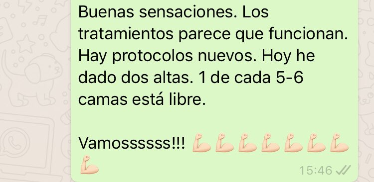 CarlosDoblado's tweet photo. Me llega de un amigo que está peleando contra el virus en IFEMA... https://t.co/N6EnBzKxYI