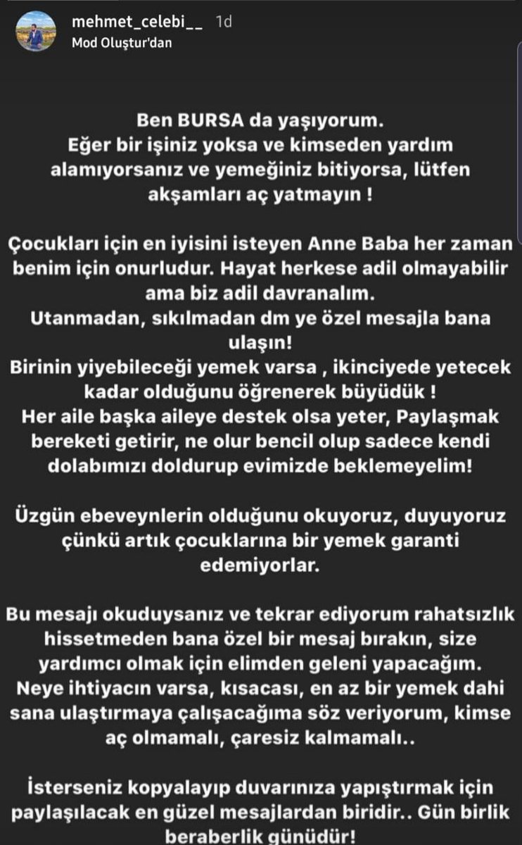 eminadanurea1's tweet photo. Çok güzel davranış.
Kıymetli büyüğüm herşeyi çok güzel özetlemiş.
Gün birlik günüdür.
Mehmet abinin bahsettiği talebi değerlendirmek isteyenler yada çevresindekileri yönlendirmek isteyenler @NecatiELEB1 hesabına DM üzerinden ulaşabilirler.
Teşekkürler Çelebi Ailesi👏👏 https://t.co/fx5nwe2fhF