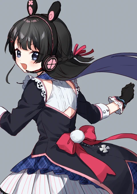 髪でほぼ見えないだろうなと思ってた背中が見えて感動しましたというらくがき 