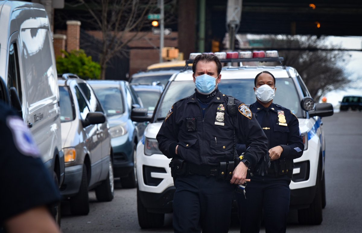 You may see our officers on the front-lines wearing masks and covering their faces, but don't be alarmed. We are doing this to keep the public safe as well as ourselves. 

Stopping the spread is a shared responsibility and we are committed to keeping NYC safe!