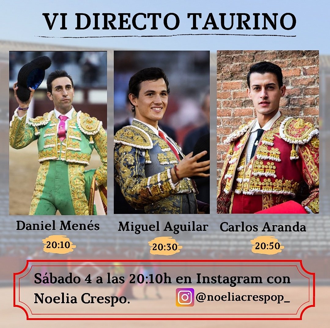 noeliacrespop's tweet photo. 🎧 Para todos los que no lo pudisteis ver ayer, aquí tenéis el enlace del VI Directo Taurino que realicé con @menesseldani, @MigueAguilar17 y @_carlosaranda.  

¡Muchas gracias por vuestra sinceridad y simpatía! Pudimos disfrutar y aprender mucho. 😃

➡️ https://t.co/FJzNK9ROAM https://t.co/UZMyKUW6MV
