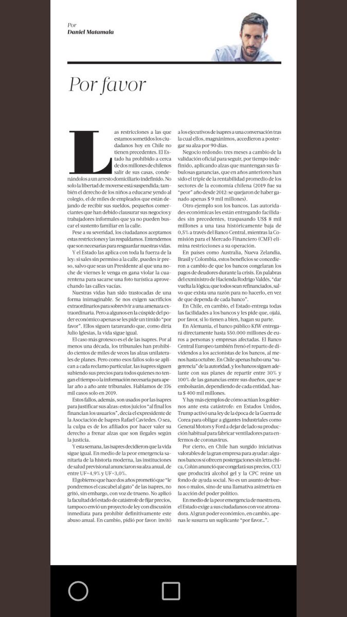 DMatamala's tweet photo. “Por favor” en ⁦@latercera⁩ 👇 https://t.co/LYuadK8bev