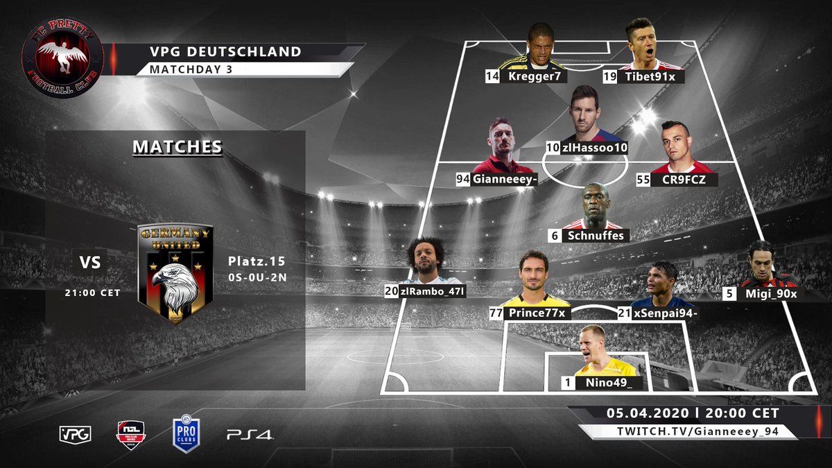 FCPretty1's tweet photo. ⚫️🔴 ++ Matchday ++ 🔴⚫️

🏆| VPG DE 3A
🆚| Germany United Esports
⏰| 9:00 CET

🖥| 👇🏼👇🏼👇🏼
https://t.co/lStzhLeDxY

#Pretty 🖤❤️🖤

@VPGPremierSouth @vpg_esports @OfficialVPG https://t.co/jJEWV51WeP